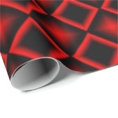 Papier Cadeau Motif Géométrique Moderne Rouge et Noir Anniversai (Coin rond)