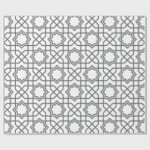 Papier Cadeau Motif géométrique noir complexe avec une forme d'é (Plat)