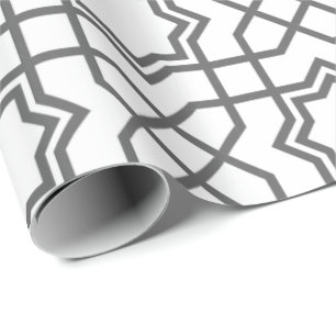 Papier Cadeau Motif géométrique noir complexe avec une forme d'é