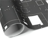 Papier Cadeau Motif géométrique noir et blanc rétro (Coin rond)