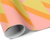 Papier Cadeau Motif géométrique orange jaune rétro (Coin rond)