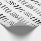 Papier Cadeau Motif géométrique original d'aquarelle noire (Coin)