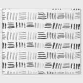 Papier Cadeau Motif géométrique original d'aquarelle noire (Plat)