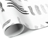 Papier Cadeau Motif géométrique original d'aquarelle noire (Coin rond)