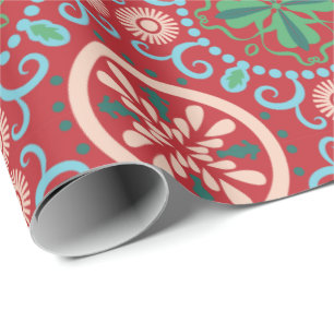 Papier Cadeau Motif géométrique orné avec des motifs circulaires