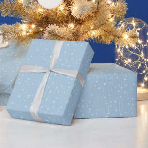 Papier Cadeau Motif géométrique   Poussière d'étoiles bleue