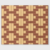 Papier Cadeau Motif géométrique présentant des rectangles marron (Plat)