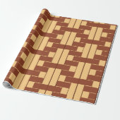 Papier Cadeau Motif géométrique présentant des rectangles marron (Déroulé)