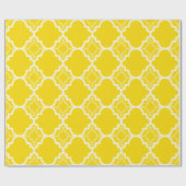 Papier Cadeau Motif géométrique Quatrefoil jaune (Plat)