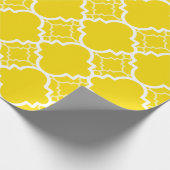 Papier Cadeau Motif géométrique Quatrefoil jaune (Coin)
