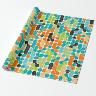 Papier Cadeau Motif géométrique rétro abstrait