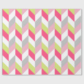 Papier Cadeau Motif géométrique rose vert gris élégant (Plat)