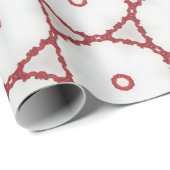 Papier Cadeau Motif géométrique rouge de Noël moderne (Coin rond)