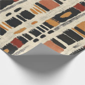 Papier Cadeau Motif géométrique rustique en boue de Mali (1) (Coin)
