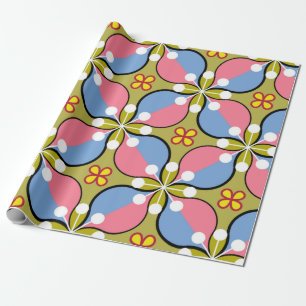 Papier Cadeau Motif géométrique sans couture avec fleurs