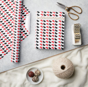 Papier Cadeau Motif géométrique sans couture en demi-cercle roug