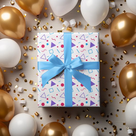 Papier Cadeau Motif géométrique simple couleur cadeau d'annivers