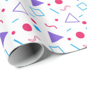 Papier Cadeau Motif géométrique simple couleur cadeau d'annivers (Coin rond)