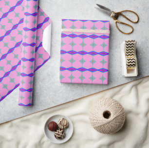 Papier Cadeau Motif géométrique super couleur rose pâle
