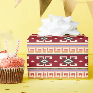 Papier Cadeau Motif géométrique tribal amérindien