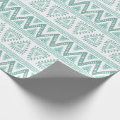 Papier Cadeau Motif géométrique Tribal Vert doux (Coin)