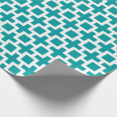 Papier cadeau Motif géométrique - Turquoise (Coin)