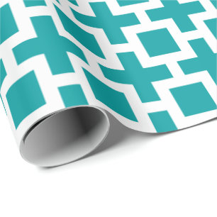 Papier cadeau Motif géométrique - Turquoise