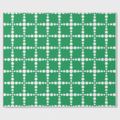 Papier Cadeau Motif géométrique vert : grille rétro moderne (Plat)