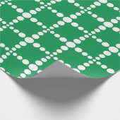 Papier Cadeau Motif géométrique vert : grille rétro moderne (Coin)