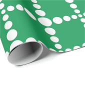 Papier Cadeau Motif géométrique vert : grille rétro moderne (Coin rond)