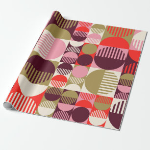 Papier Cadeau Motif géométrique vintage moderne abstrait trans