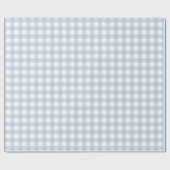 Papier Cadeau Motif Gingham Bleu Bébé (Plat)