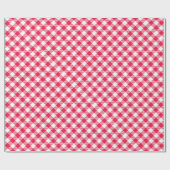 Papier Cadeau Motif Gingham Rouge et Blanc Classique Rustique (Plat)