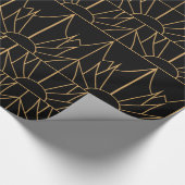 Papier Cadeau Motif Gold et Black Art Déco (Coin)
