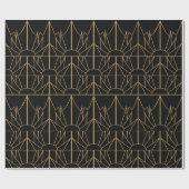 Papier Cadeau Motif Gold et Black Art Déco (Plat)
