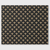 Papier Cadeau Motif Gold Et Black Bee (Plat)