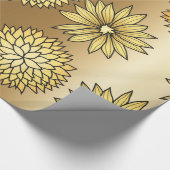 Papier Cadeau Motif Gold Flowers (Coin)