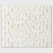 Papier Cadeau Motif Gold White Winter Tree (Plat)