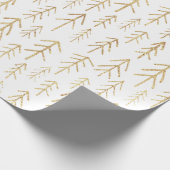 Papier Cadeau Motif Gold White Winter Tree (Coin)