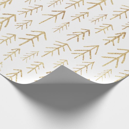 Papier Cadeau Motif Gold White Winter Tree (Coin)