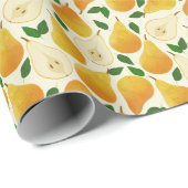 Papier Cadeau Motif Golden Pears (Coin rond)