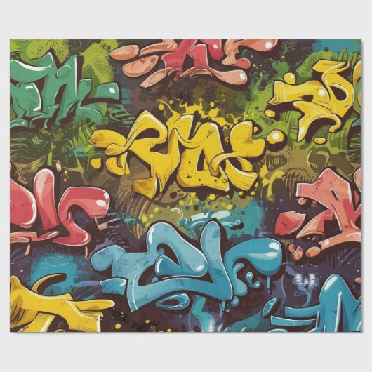Papier Cadeau motif graffiti (Plat)