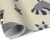 Papier Cadeau Motif Graphic Raccoon (Coin rond)