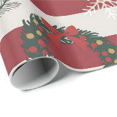 Papier Cadeau Motif graphique numérique sur le thème de Noël - A (Coin rond)