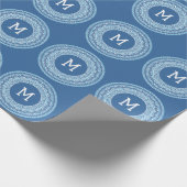 Papier Cadeau Motif grec Monogramme personnalisé (Coin)