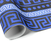 Papier Cadeau Motif grec traditionnel de méandre (Coin rond)