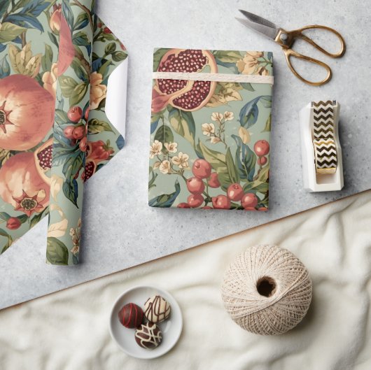 Papier Cadeau Motif Grenade de William Morris Fruit (Artisanat)