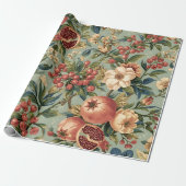 Papier Cadeau Motif Grenade de William Morris Fruit (Déroulé)