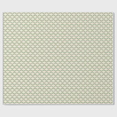 Papier Cadeau Motif Grille Fleurs Feuilles simples (Plat)