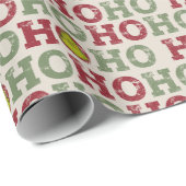 Papier Cadeau Motif Grinch Ho Ho Ho (Coin rond)